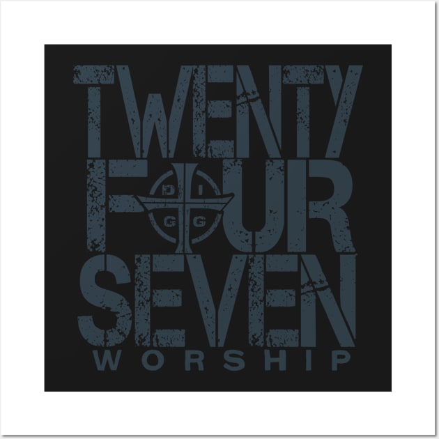 TWENTY FOUR SEVEN | BLACK Wall Art by diggapparel